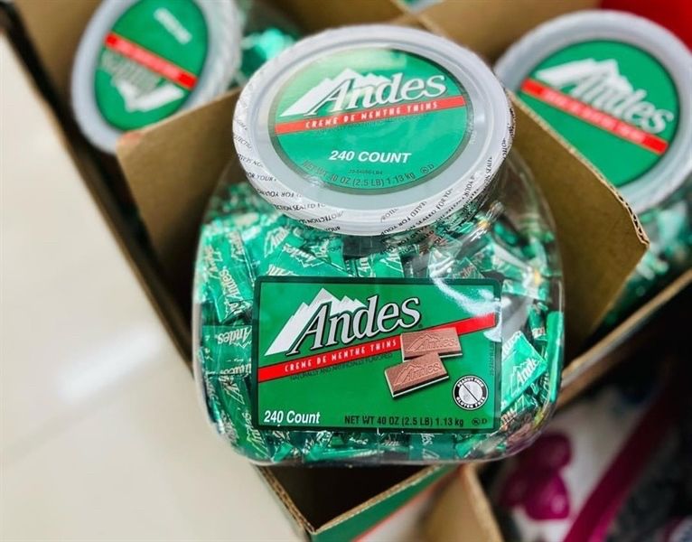 Socola bạc hà Andes Chocolate Mint Creme De Menthe Thins Hàng Mỹ - Hộp 240 viên 1.13kg