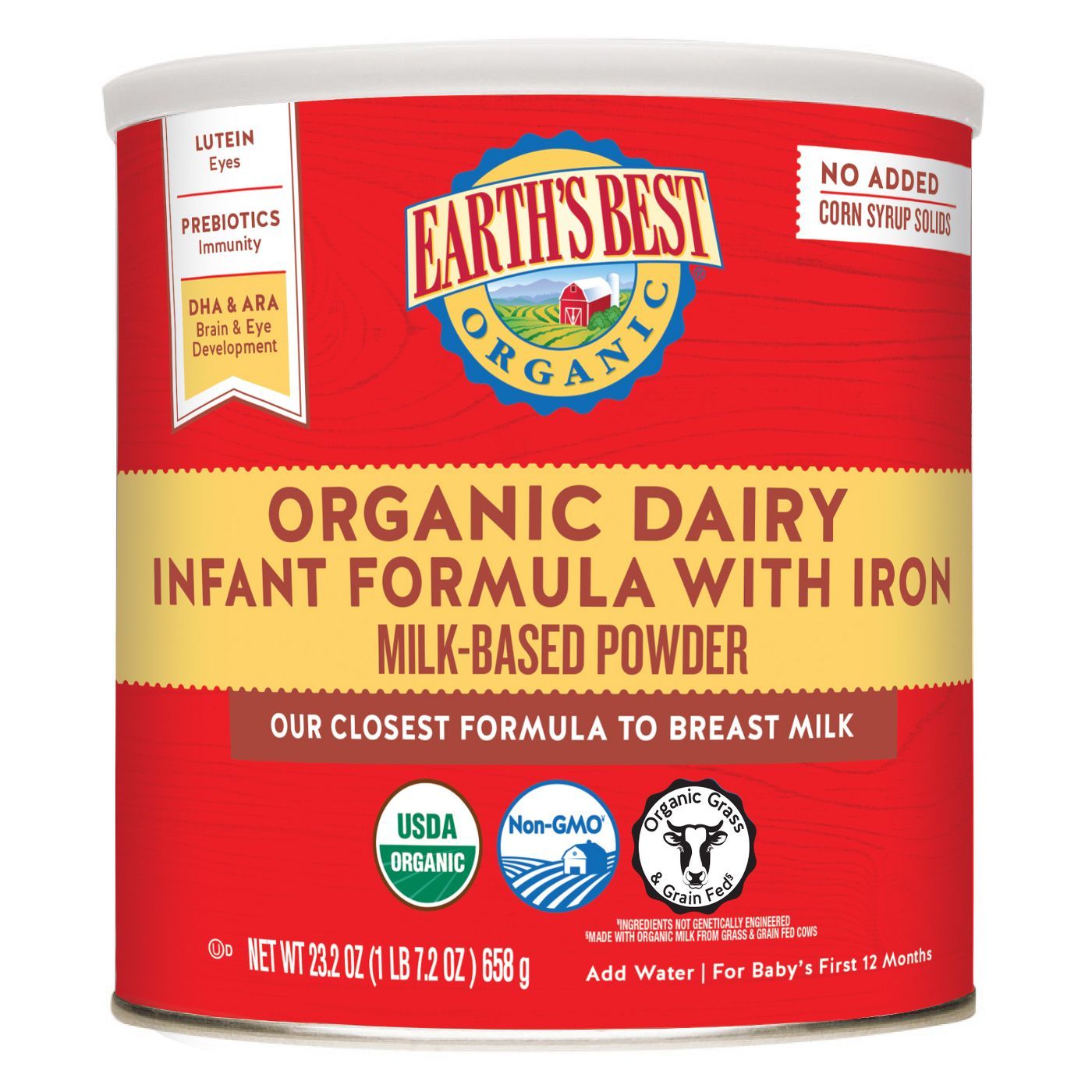 Sữa Bột Hữu Cơ Organic Earth’S Best Dairy Đỏ Dưới 12 Tháng - 658G