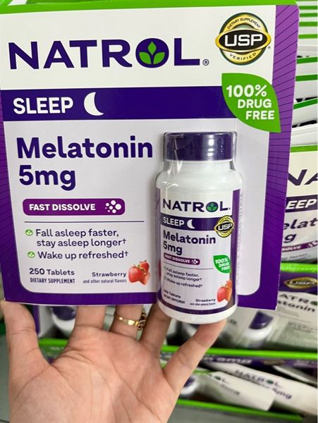 Viên ngậm giúp ngủ ngon Natrol Melatonin Sleep 5mg 250 viên