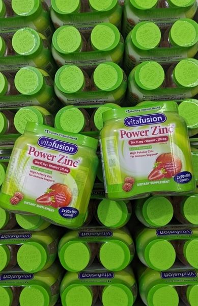 SET 2 KẸO DẺO BỔ SUNG VITAMIN C VÀ KẼM GUMMY VITAMIN VITAFUSION POWER ZINC 2X90V