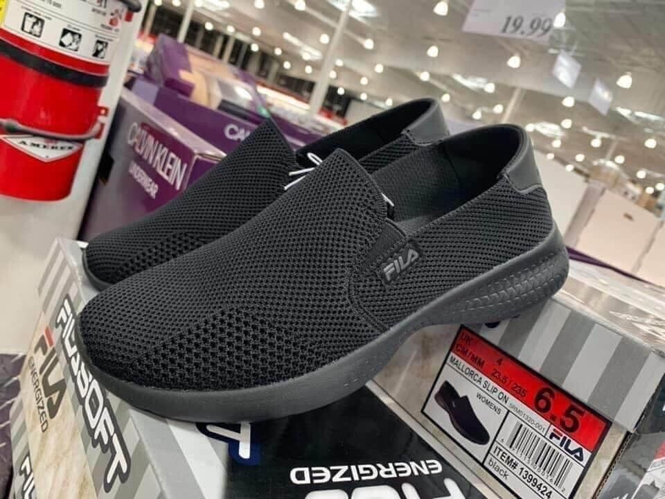  Giày Lười Fila Slip On Đen/Trắng 