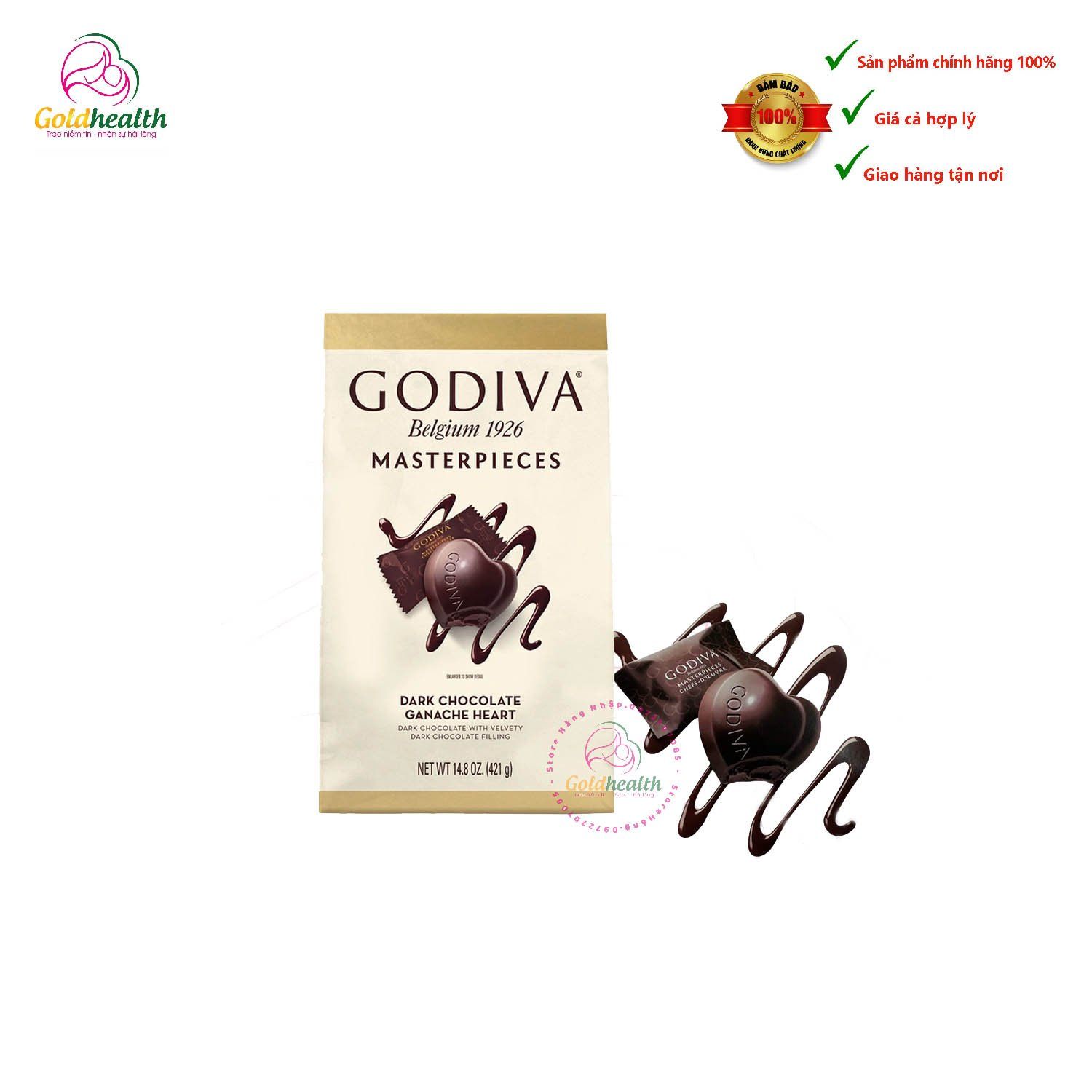 Socola Đắng GODIVA MASTERPIECES Belgium 1926 - 421g BỈ