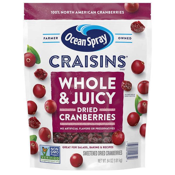  Nam Việt Quất sấy khô Ocean Spray Craisins Whole Dried Cranberries 1.81kg 