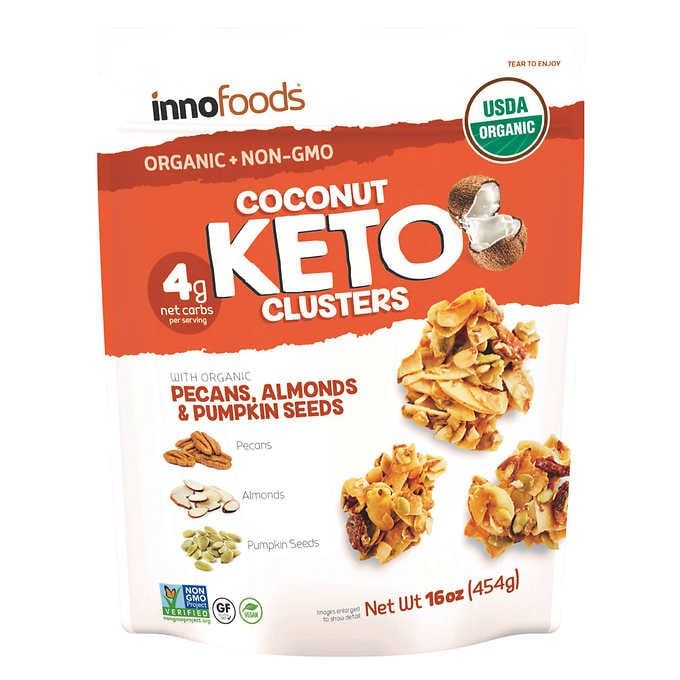 Dừa Sấy Với Hạt Phỉ, Hạnh Nhân và Hạt Bí Coconut Keto Clusters 454g_Mỹ