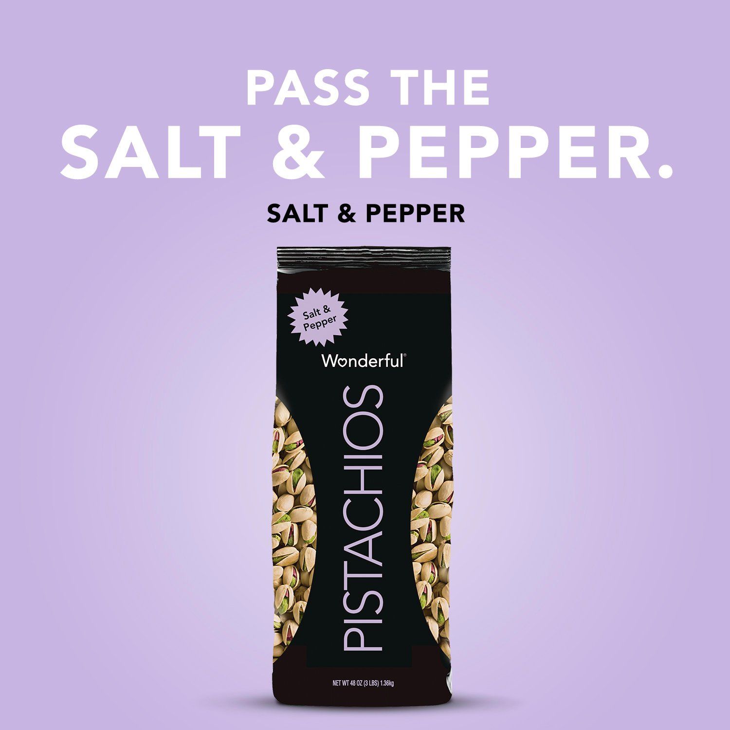  Hạt dẻ cười nguyên vỏ Wonderful Pistachios Salt & Pepper 1.36kg_Mỹ 