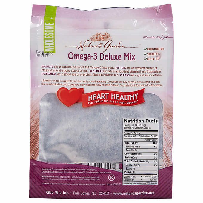 Hạt Sấy Khô Hỗn Hợp Omega-3 Deluxe Mix Nature's Garden 737g