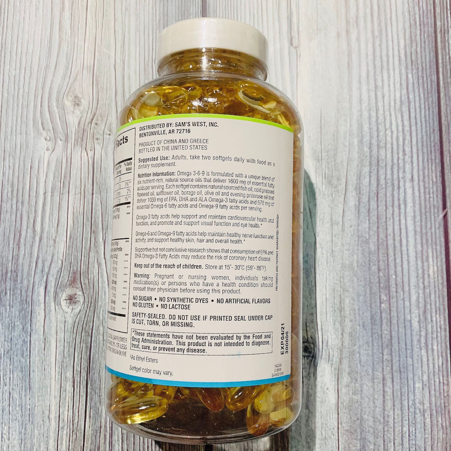 VIÊN UỐNG DẦU CÁ OMEGA 3 6 9 MEMBER'S MARK_325 VIÊN
