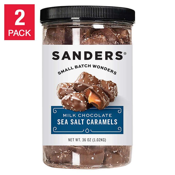  Kẹo Socola Sữa Muối Biển Nhân Caramels Sanders 1.02kg_Mỹ 