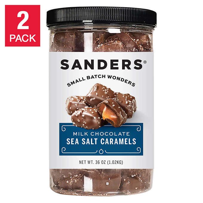 Kẹo Socola Sữa Muối Biển Nhân Caramels Sanders 1.02kg_Mỹ