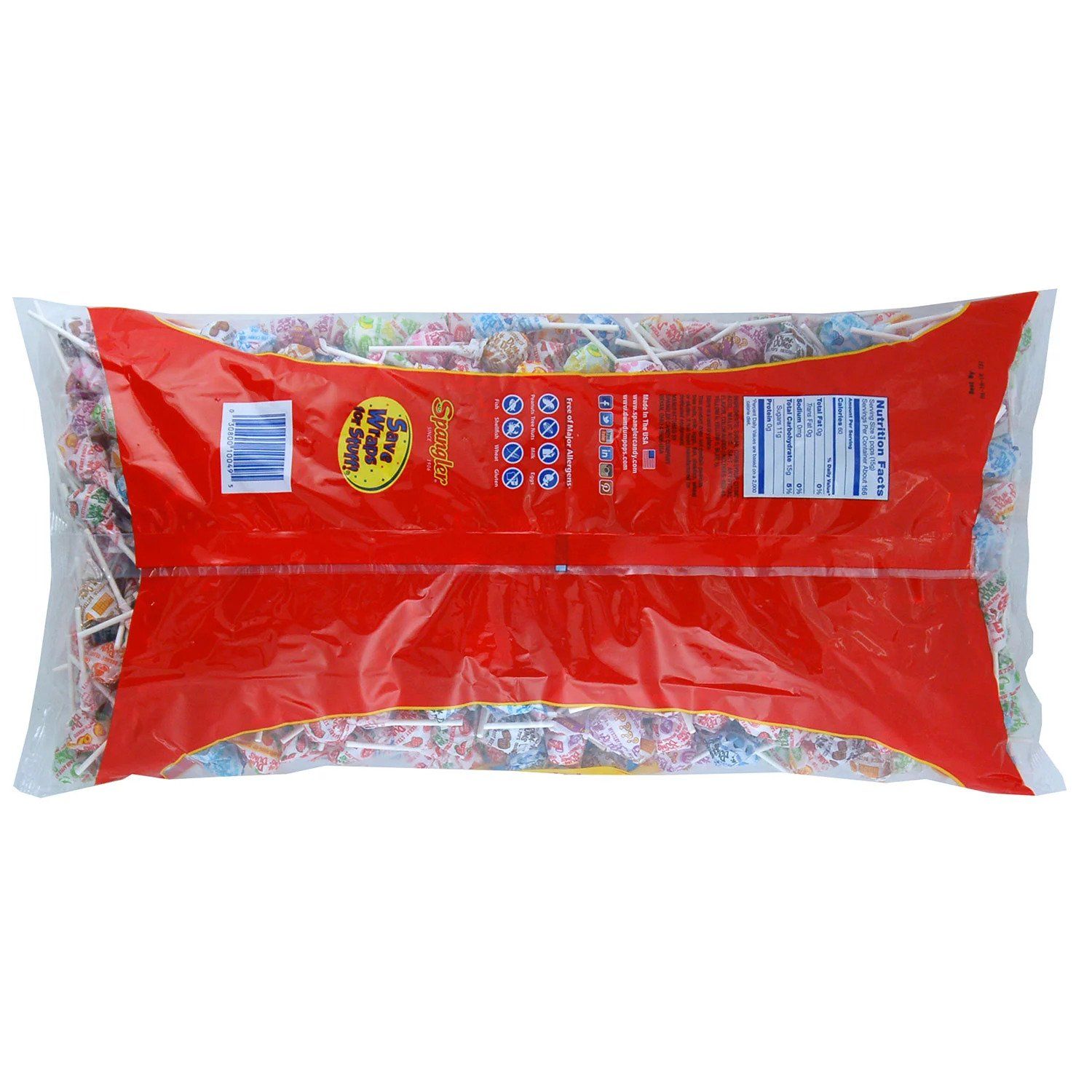 Túi Kẹo Mút Dum-Dums Original Pops 500 Cây (2.44kg) Hướng Tự Nhiên_Mỹ
