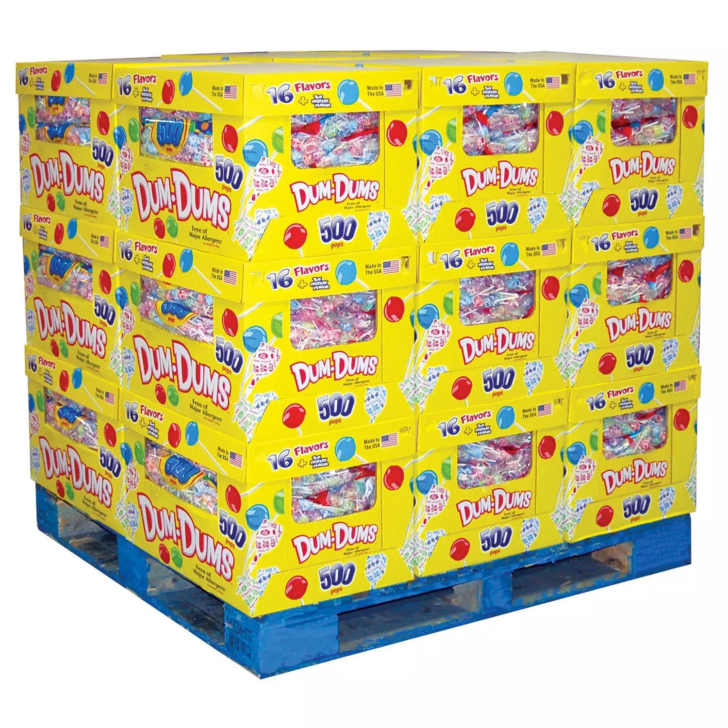 Túi Kẹo Mút Dum-Dums Original Pops 500 Cây (2.44kg) Hướng Tự Nhiên_Mỹ