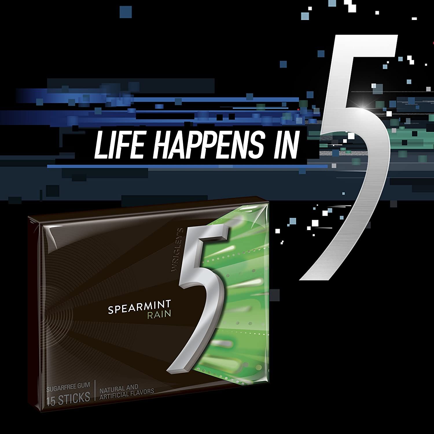  Kẹo Gum Không Đường Số 5 Wrigley's 5 Gum hộp nhựa 35 Miếng 