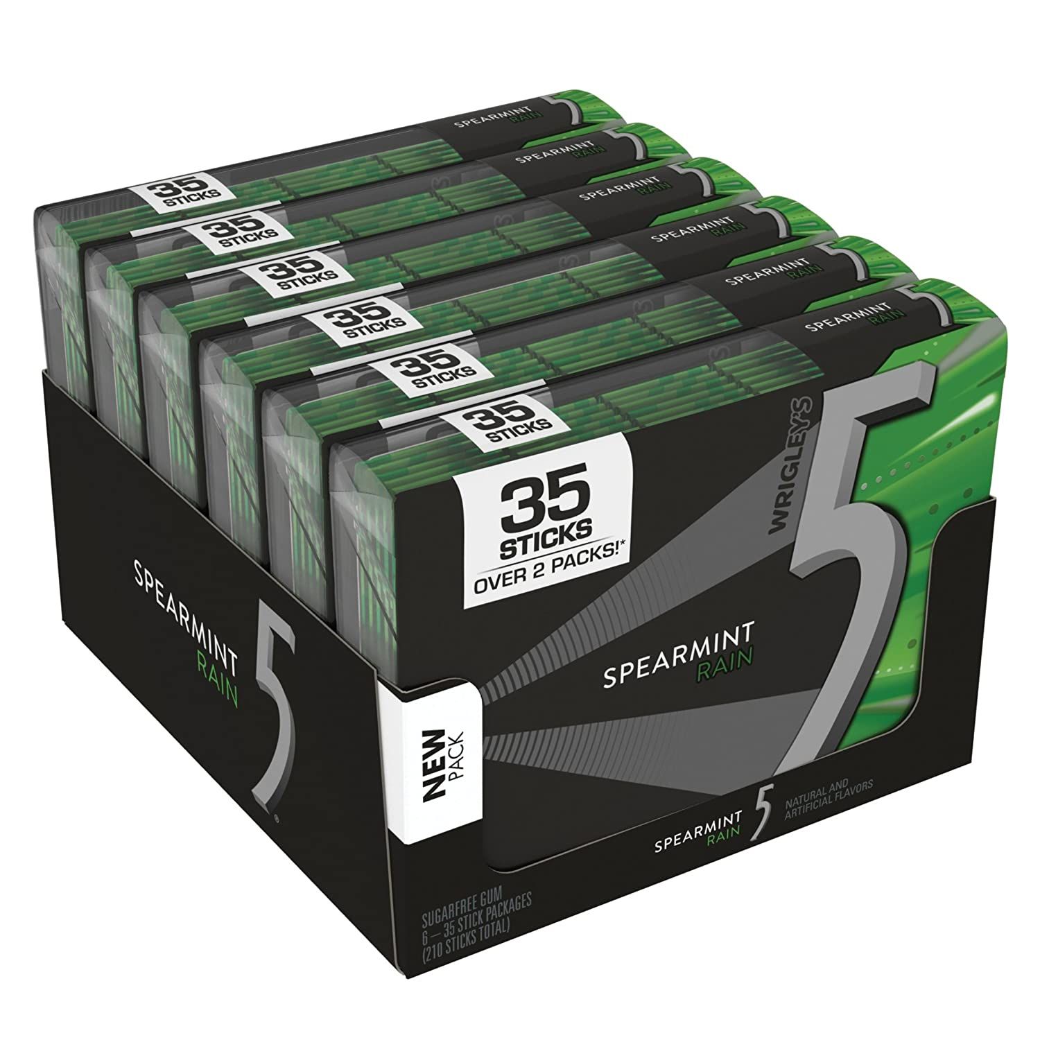 Kẹo Gum Không Đường Số 5 Wrigley's 5 Gum hộp nhựa 35 Miếng