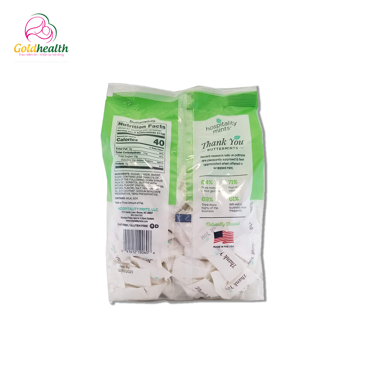 KẸO BẠC HÀ HOSPITALITY MINTS THANK YOU BUTTERMINTS 737g