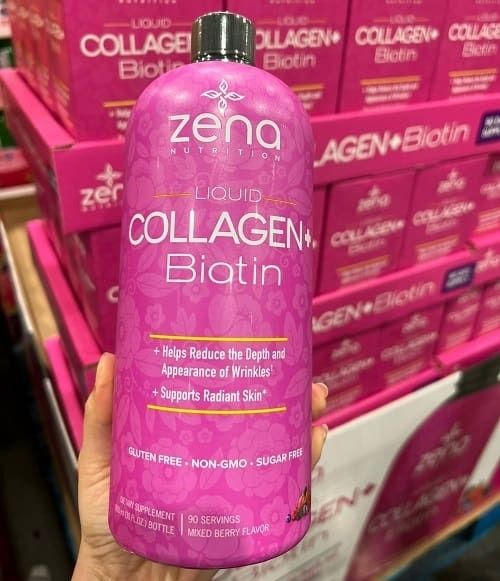 Nước uống đẹp da Nước uống Collagen + Biotin Zena Liquid 900ml của Mỹ