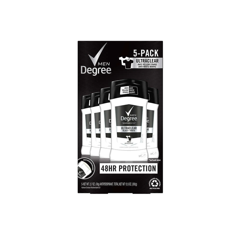 Set 5 Lăn khử mùi nam Degree Men Motionsense Ultra Clear Black White 76g