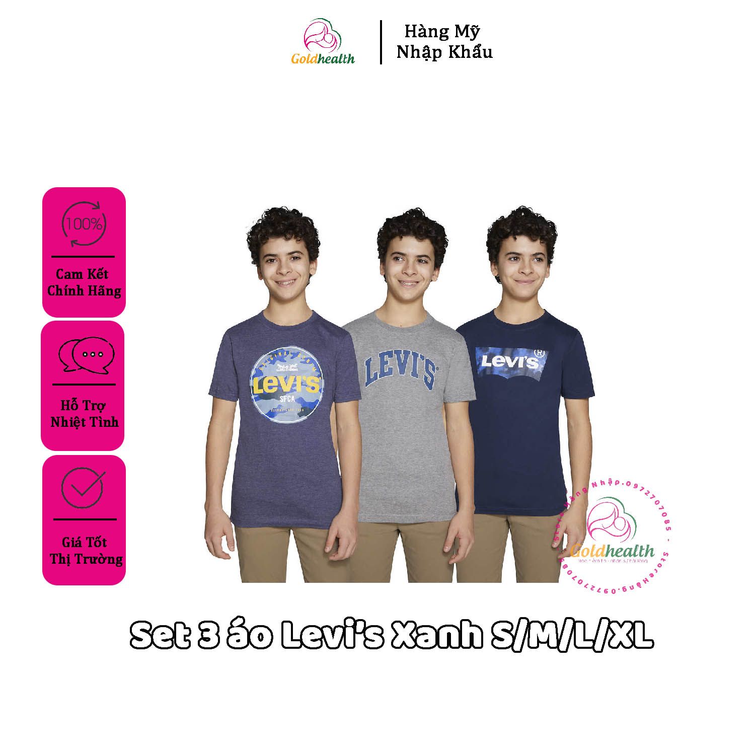 Sét 3 áo Levis ( xanh S)