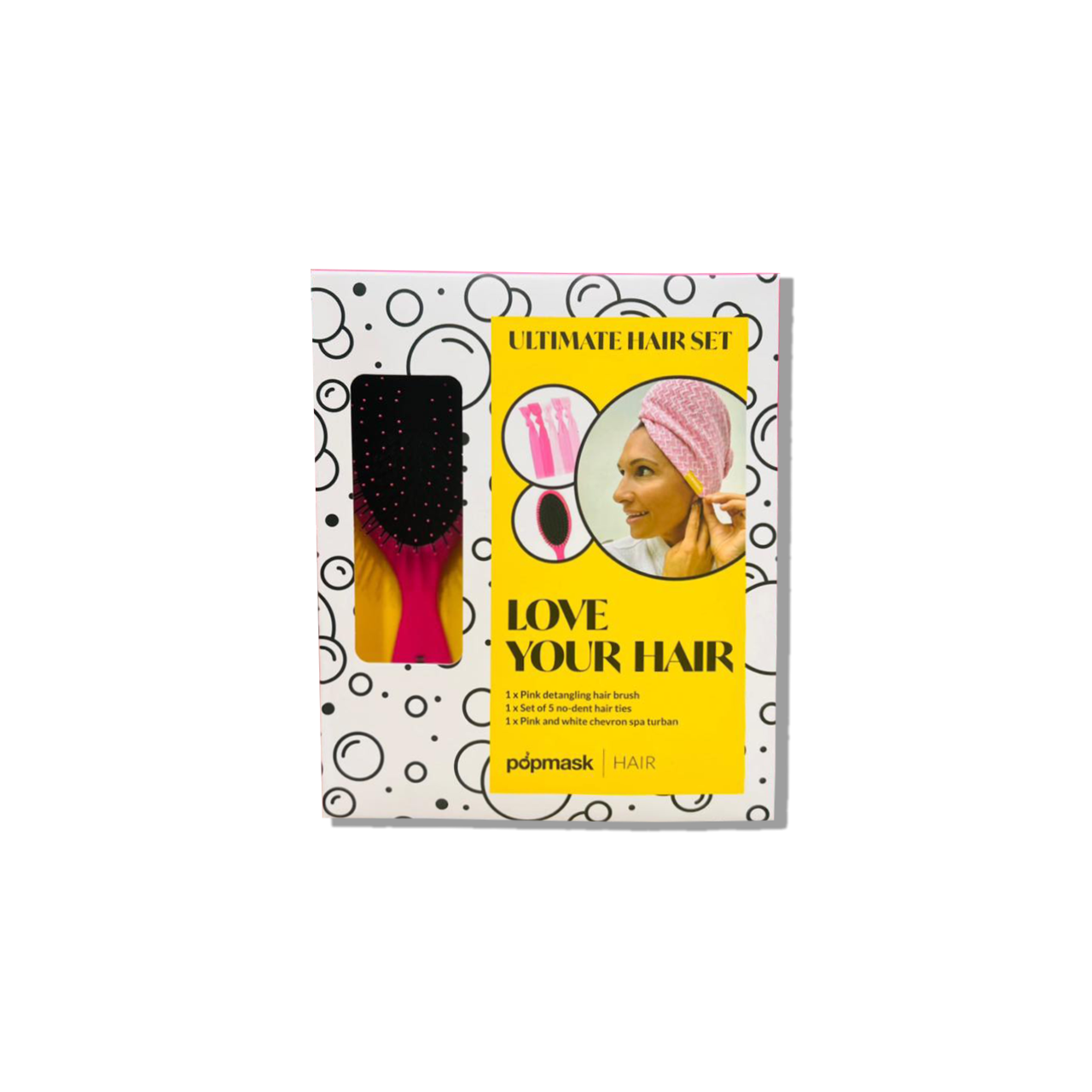 Set Lược Gỡ Rối, Dây Buộc Tóc Và Khăn Quấn Tóc Ultimate Hair