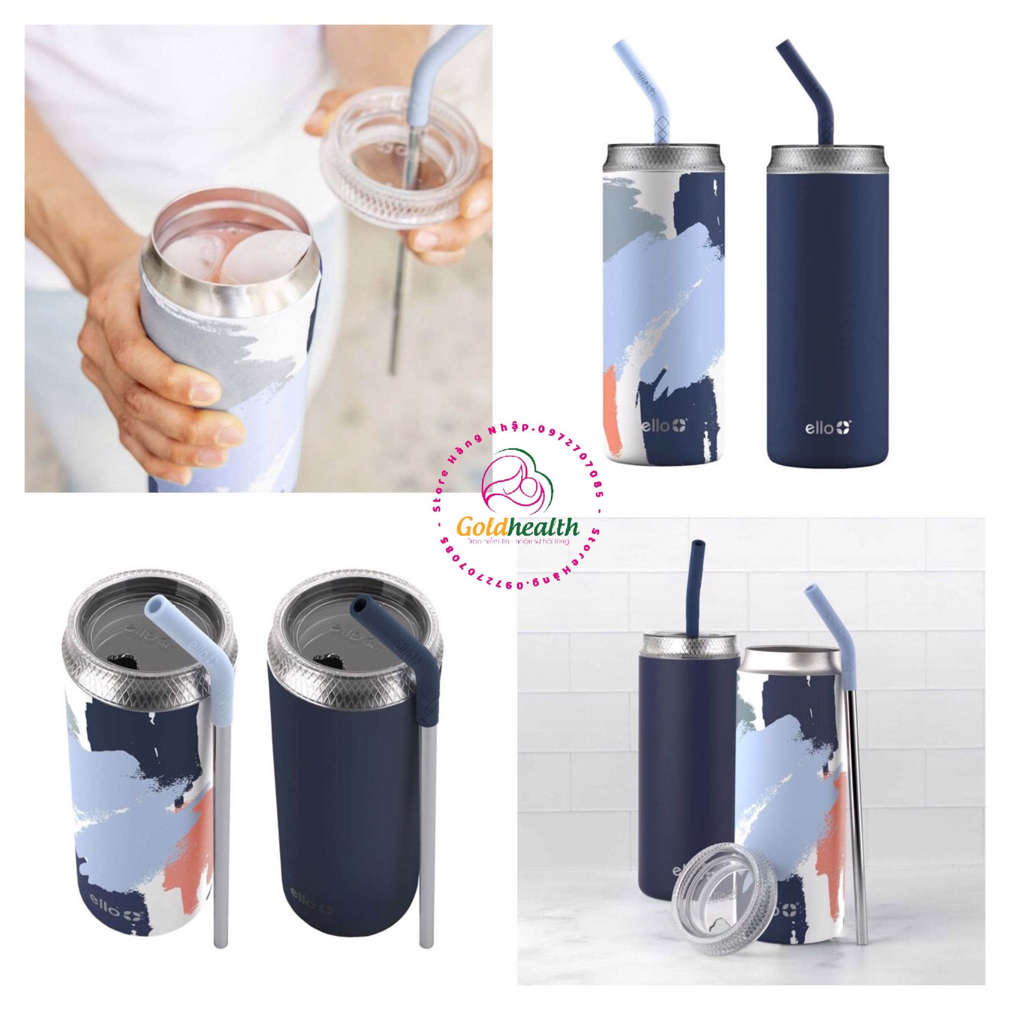 SET 2 LY GIỮ NHIỆT LY GIỮ NHIỆT NÓNG LẠNH ELLO 591ML MỸ
