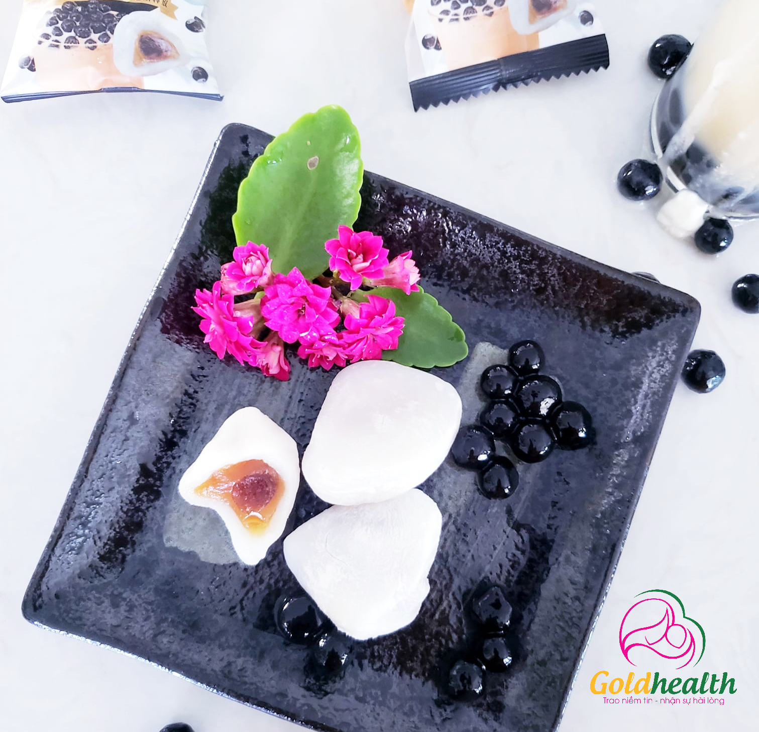 Bánh Mochi Trà Sữa Trân Châu Boba MilkTea Mochi 60 bánh 900g_Mỹ