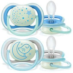 Set 2 Ty Ngậm Philips Avent Dạ Quang 6-18 Tháng (Hồng/Xanh)