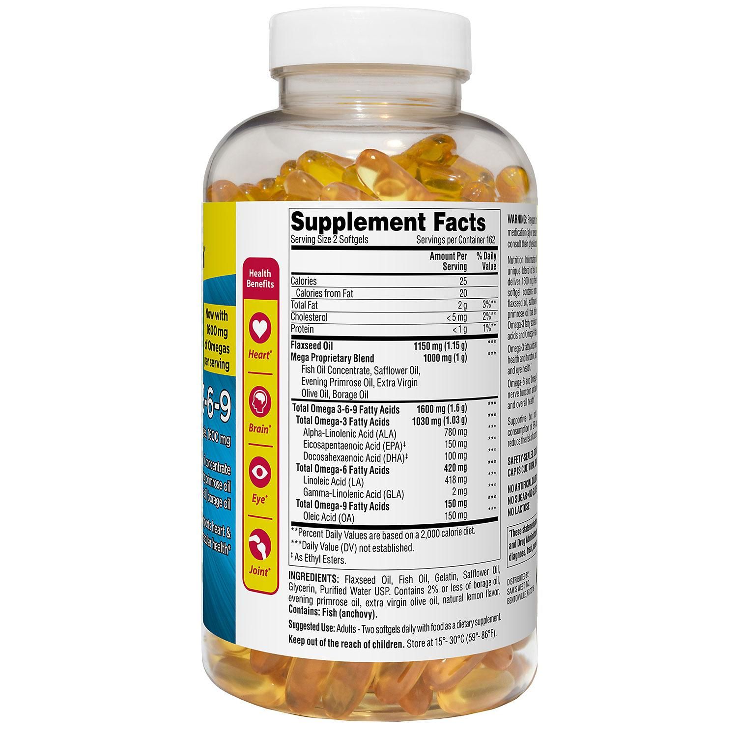VIÊN UỐNG DẦU CÁ OMEGA 3 6 9 MEMBER'S MARK_325 VIÊN