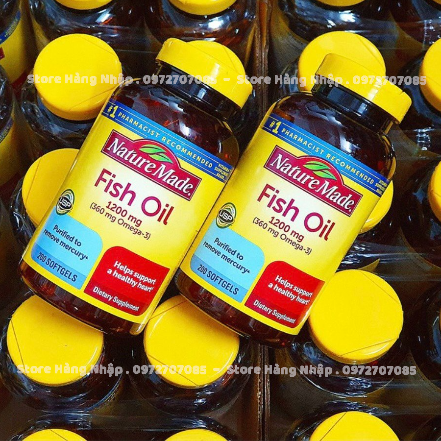  Viên uống Nature Made Fish Oil 1200mg, 360mg Omega-3 (Mẫu mới) - Nhập khẩu Mỹ 