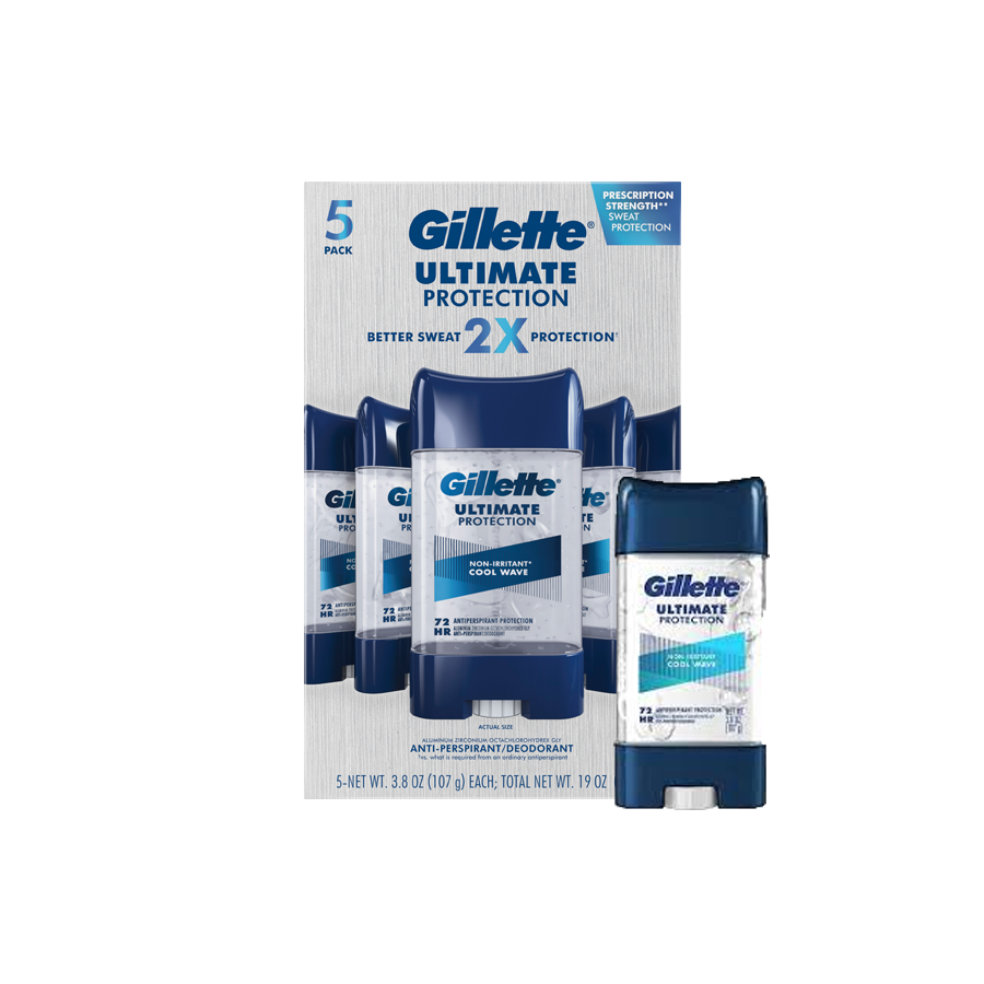 Set 5 chai lăn khử mùi Gillette cho Nam Ultimate Protection Antiperspirant 107g