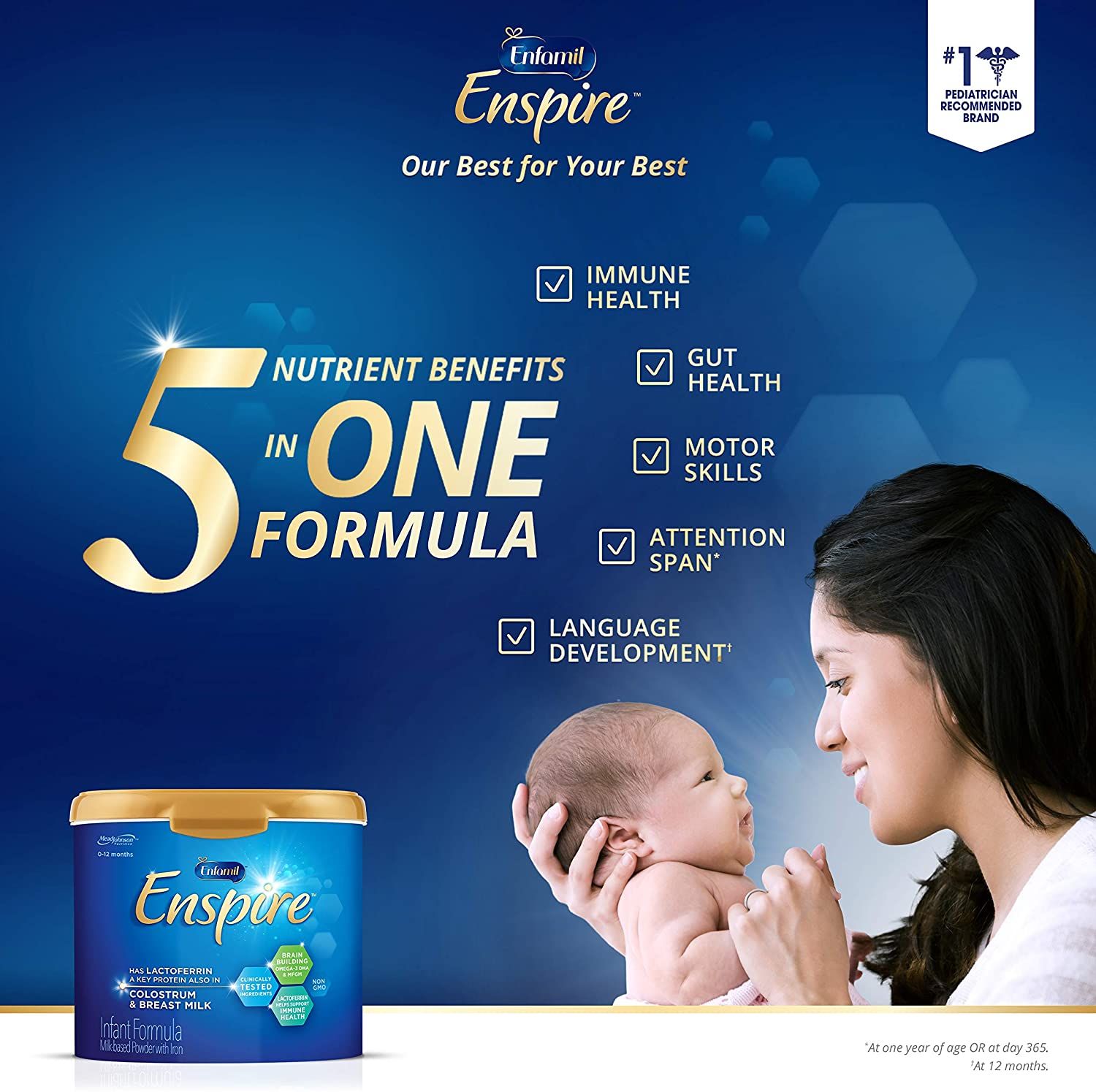 Sữa bột Enspire cho bé từ 0-1tuổi (Sữa gần như sữa mẹ)_850g