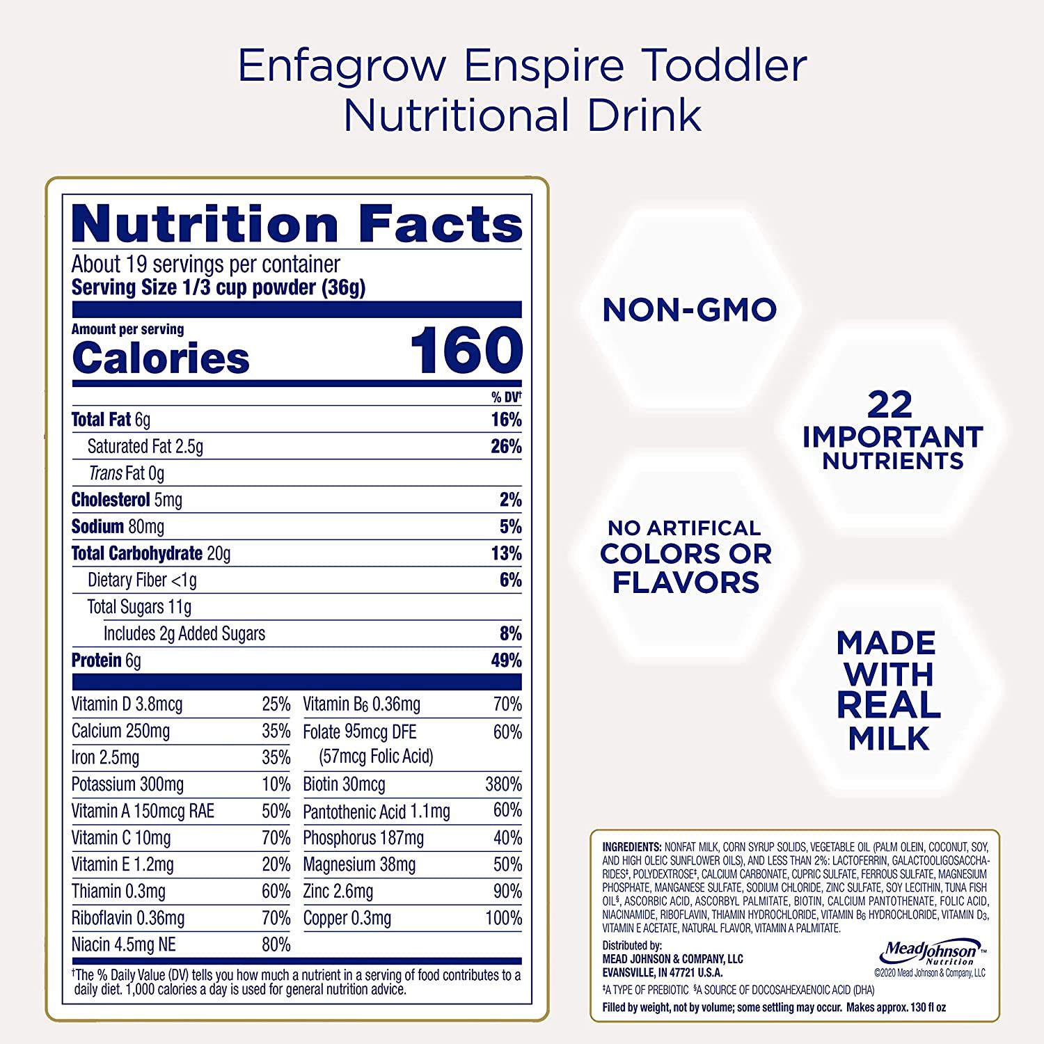 Sữa Enfagrow Enspire Toddler Lactoferin Cho Bé Từ 1 – 3 Tuổi 680g