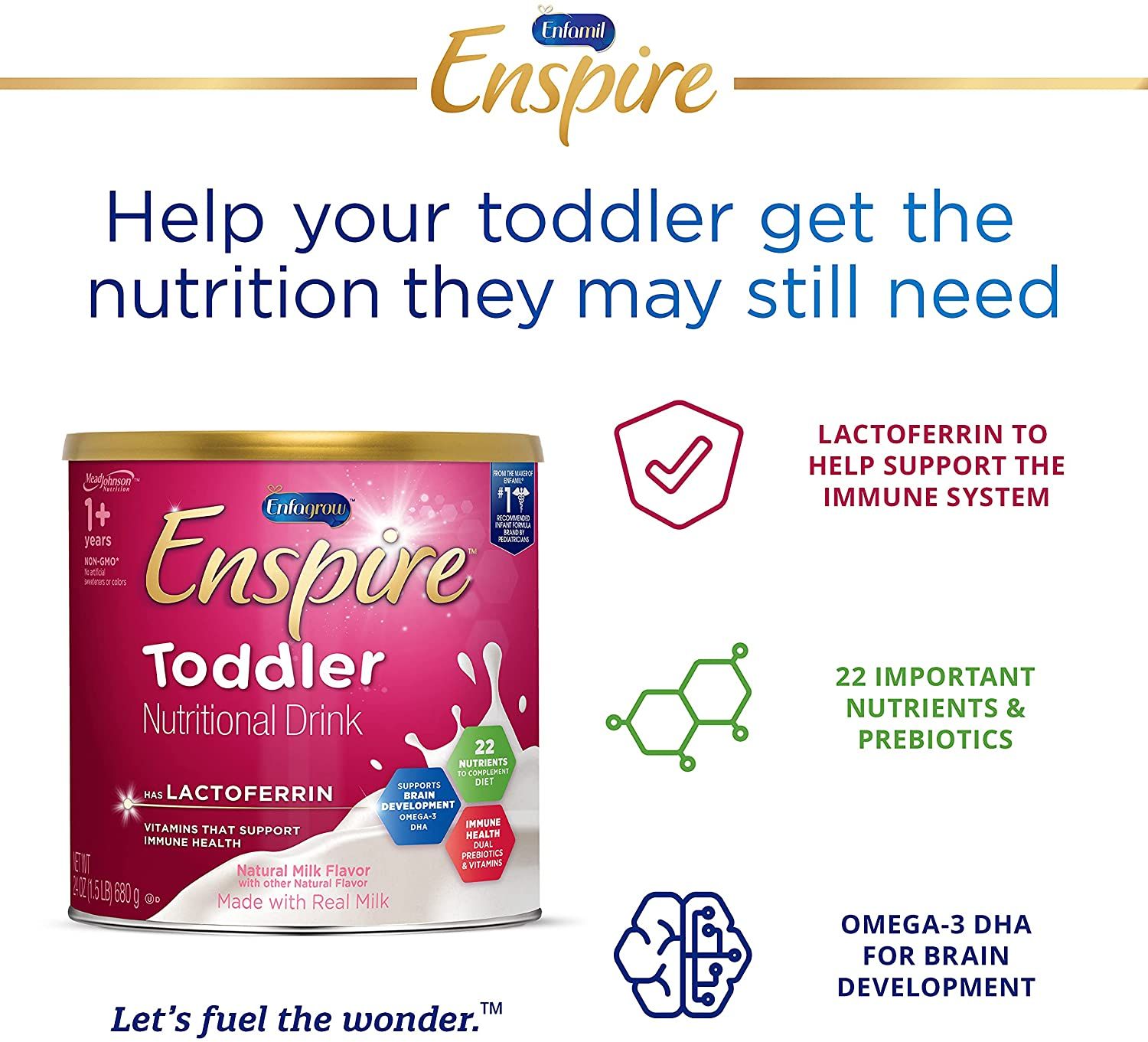Sữa Enfagrow Enspire Toddler Lactoferin Cho Bé Từ 1 – 3 Tuổi 680g