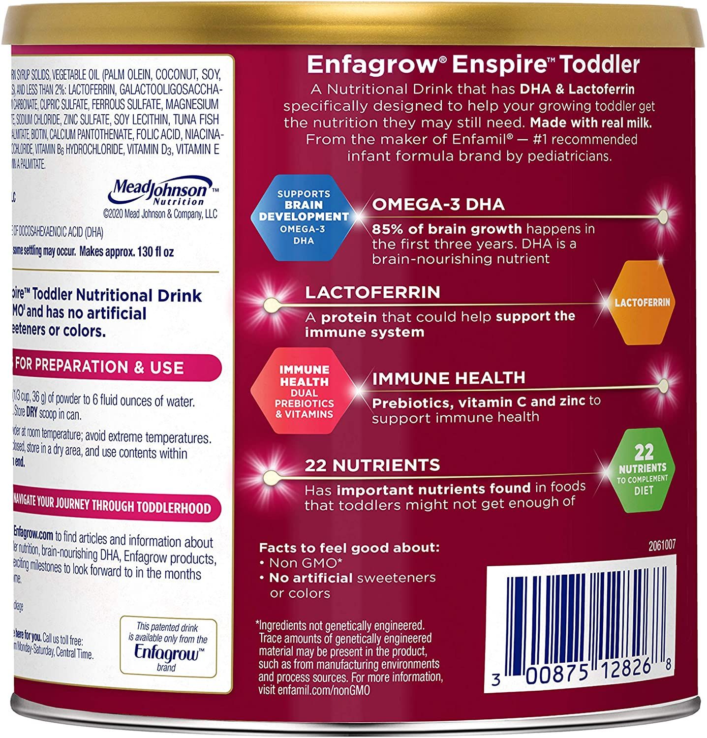 Sữa Enfagrow Enspire Toddler Lactoferin Cho Bé Từ 1 – 3 Tuổi 680g