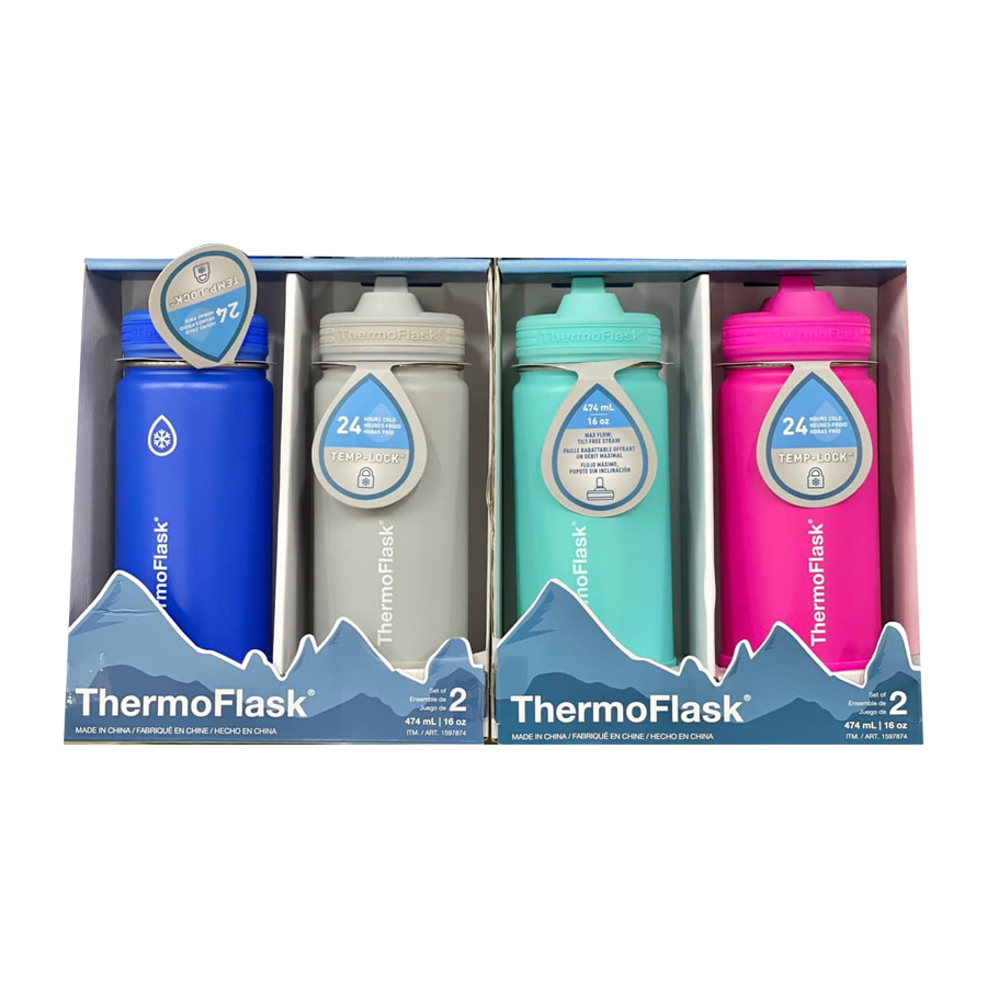 Set Bình giữ nhiệt Thermoflask Mỹ chính hãng dung tích 475ml