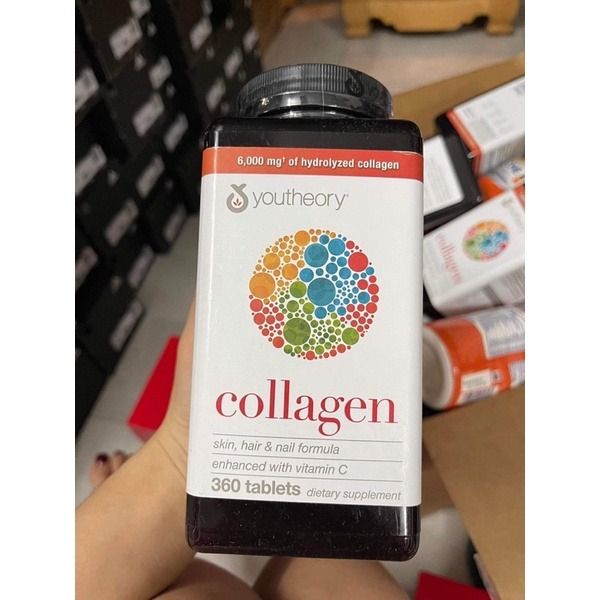 Viên Collagen giúp làn da trắng hồng căng mịn Youtheory Collagen Advanced Formula 360 Tablets