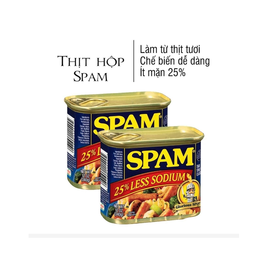 Thịt đóng hộp Spam 25% Less Sodium (340g)