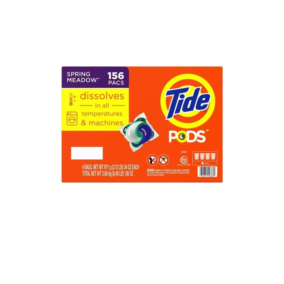 Viên giặt quần áo Tide Pods dành cho máy giặt Thùng 4 bịch x39 viên (156 viên)