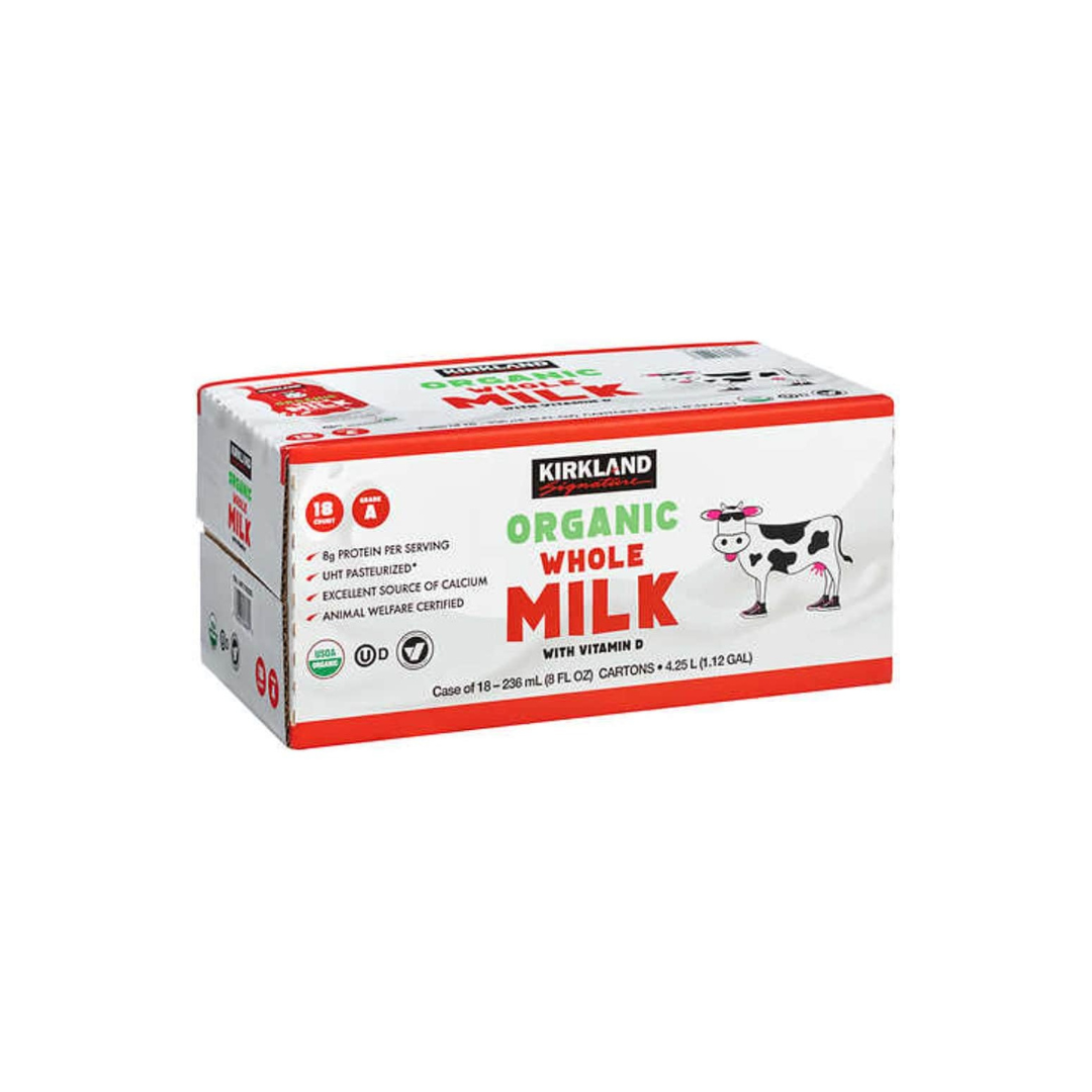Sữa tươi nguyên kem Kirkland Signature Organic Whole Milk 236ml x18 hộp
