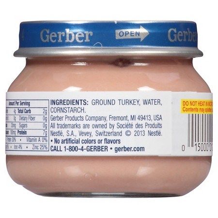  Thịt Nghiền Gerber Thịt Gà Tây Và Nước Sốt Gà Tây 2.5oz_71g 