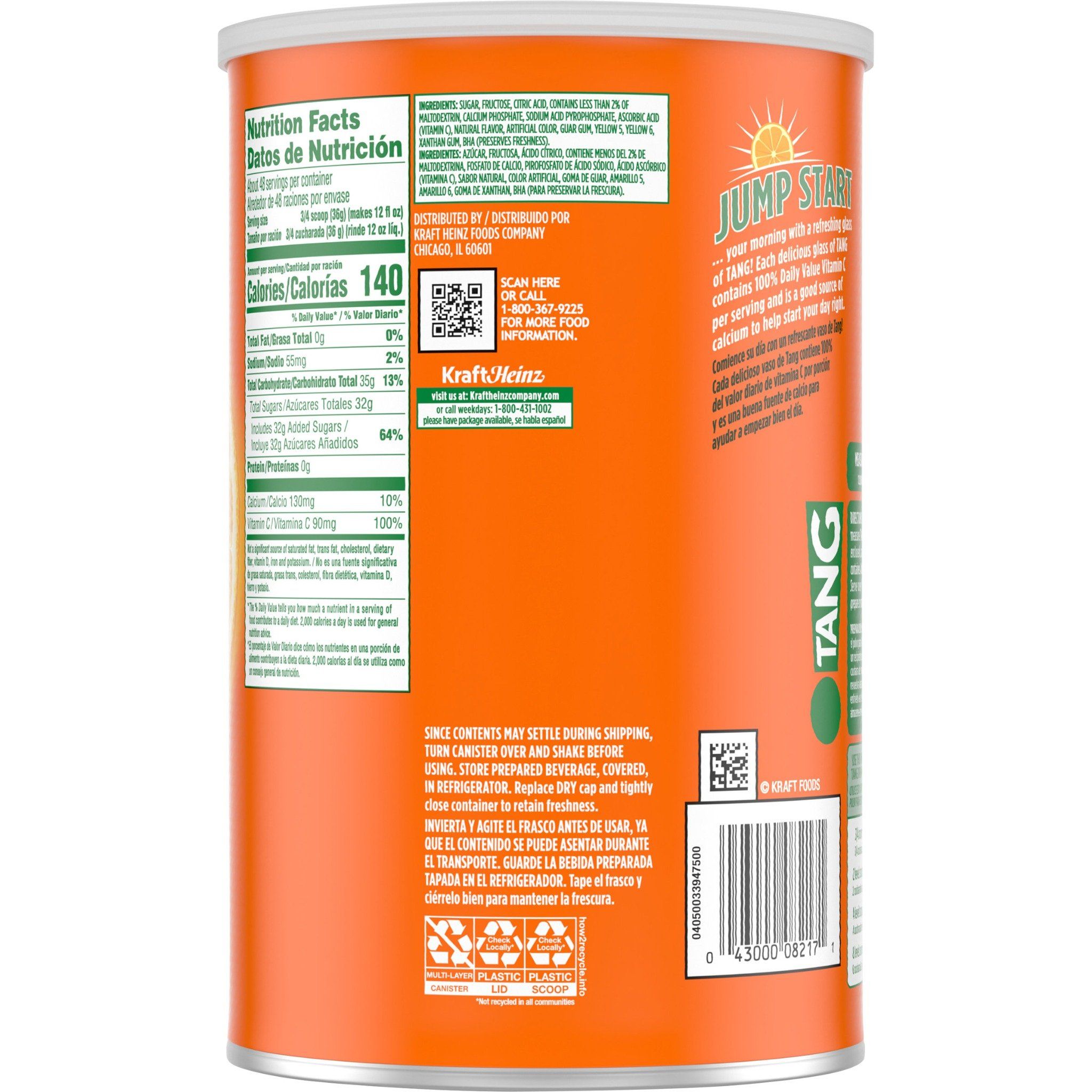 Bột Hòa Tan Cam Tang 2.04kg_Mỹ