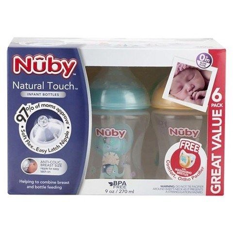 Bình Sữa Nuby Natural Touch Cổ rộng 9oz(270ml)