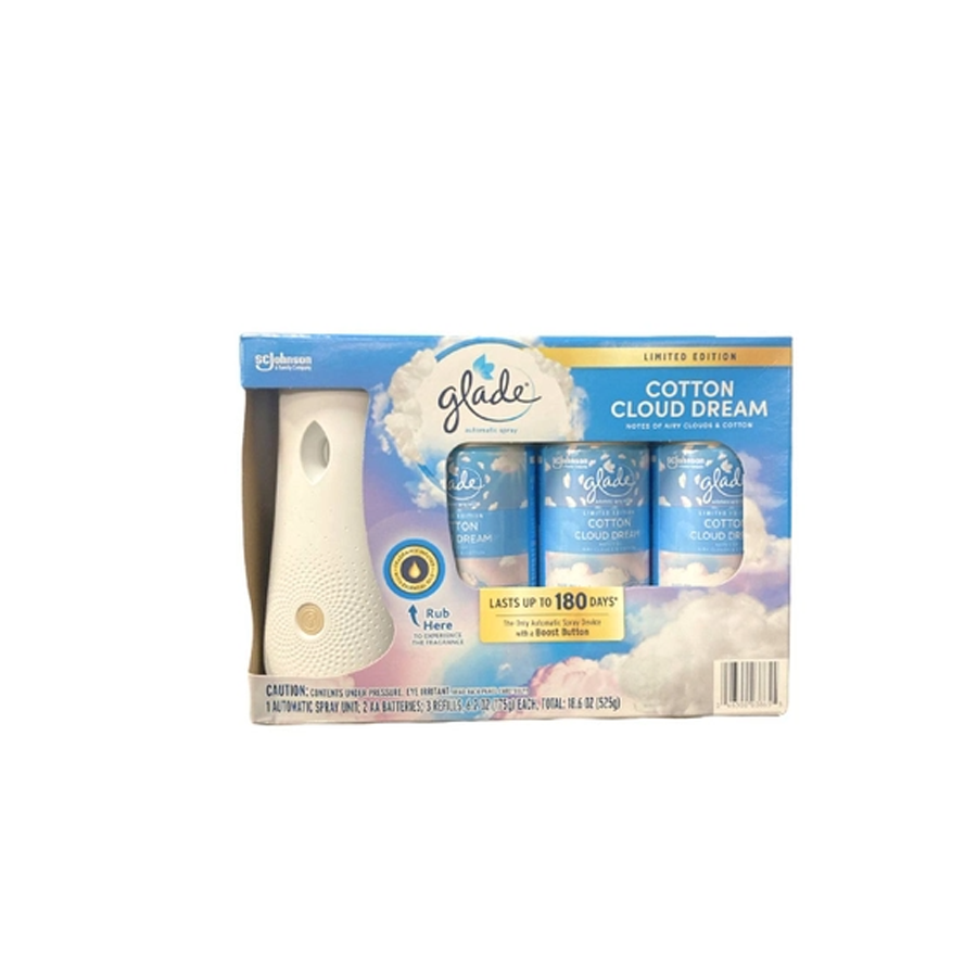 Set máy xịt thơm phòng tự động Glade chạy pin + 3 chai tinh dầu
