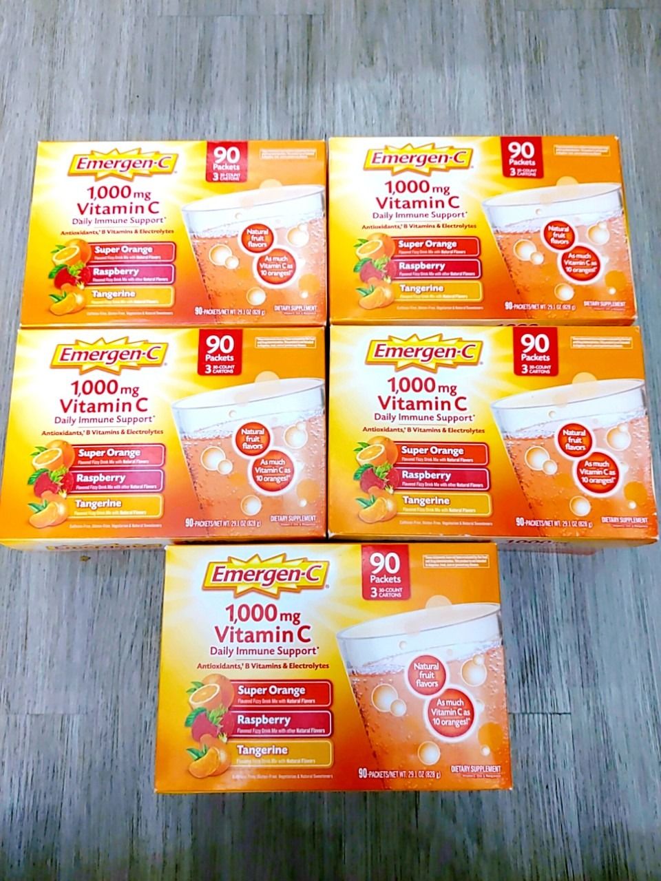 Bột Vitamin C Emergency-C Mỹ 1000mg 90 Gói (3 Hộp Bên Trong)