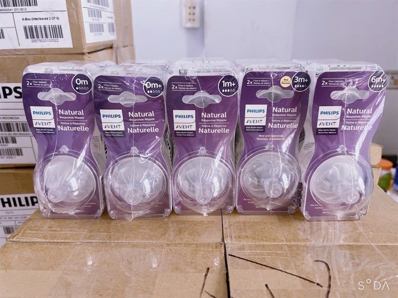 Núm Ti Mô Phỏng Ti Mẹ Avent Natural ( Số 1-4) Chính Hãng Mẫu Mới
