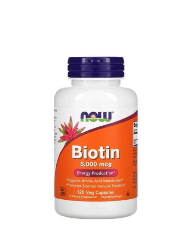 Now Foods Viên Uống Hỗ Trợ Mọc Tóc Biotin 5000mcg 120 Viên