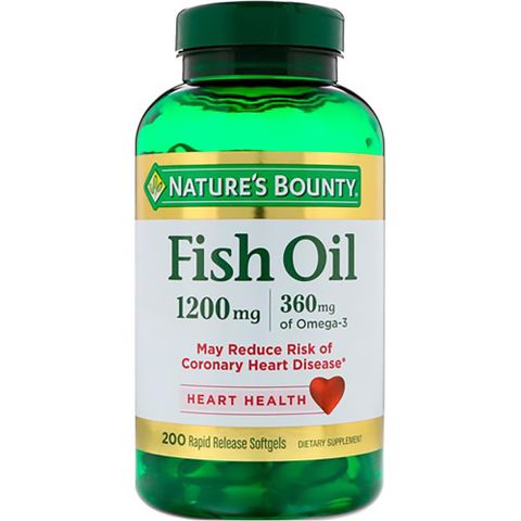 Nature's Bounty Dầu Cá Không Mùi Fish Oil 1200mg Omega 3 200 viên