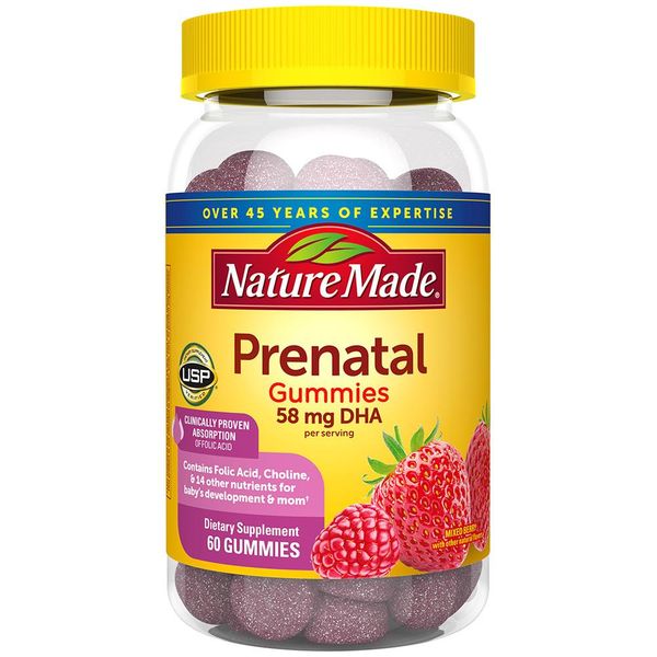 Nature Made Kẹo Dẻo Bổ Sung DHA Cho Mẹ Bầu Prenatal Gummies 60 Viên