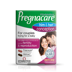 Vitabiotics Viên Uống Hỗ Trợ Tăng Khả Năng Thụ Thai Cho Nam & Nữ Pregnacare Him & Her Conception 60 Viên