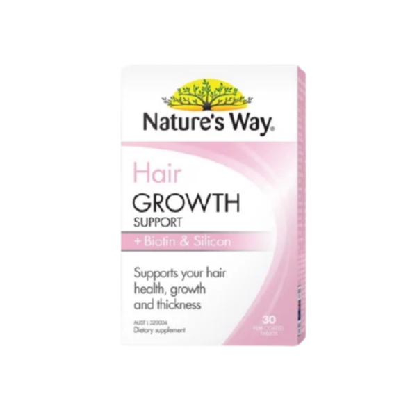 Nature's Way Viên Uống Hỗ Trợ Mọc Tóc Hair Growth Support Bổ Sung Biotin & Silicon 30 Viên