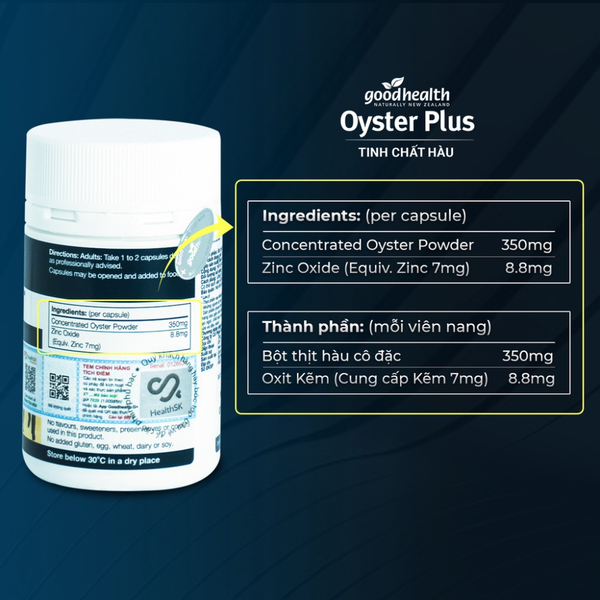 Goodhealth Tinh Chất Hàu Tăng Chất Lượng Tinh Trùng, Sinh Lý Nam Oyster Plus 30 Viên (Sản Phẩm Trải Nghiệm)