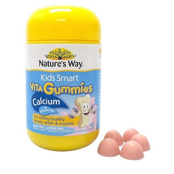 Nature's Way Kẹo Bổ Sung Vitamin D Và Canxi Cho Trẻ Kids Smart Vita Gummies Calcium 60 Viên